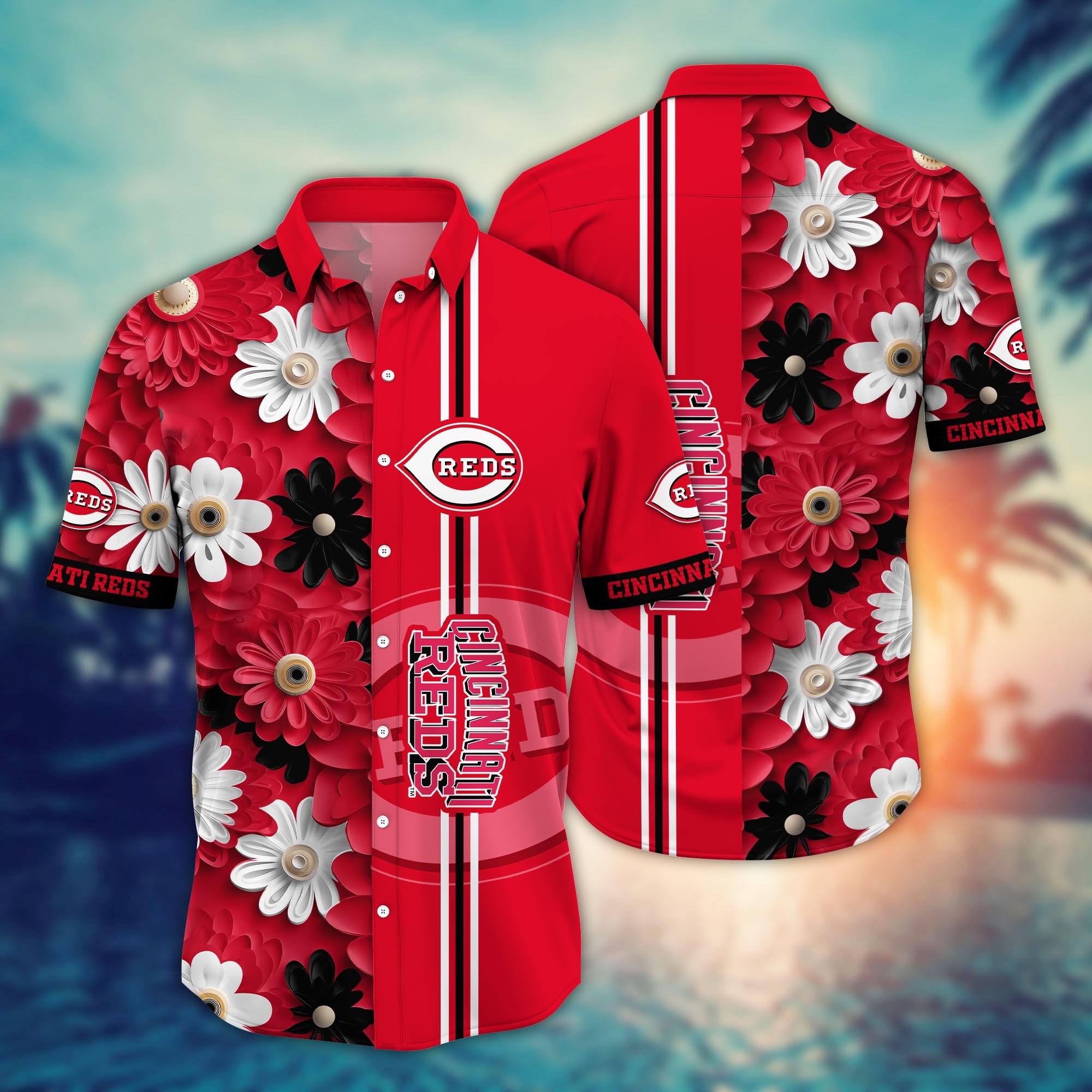 Cincinnati Reds Flower Hawaii Shirt And Tshirt For Fans, Summer Football Shirts NA49574